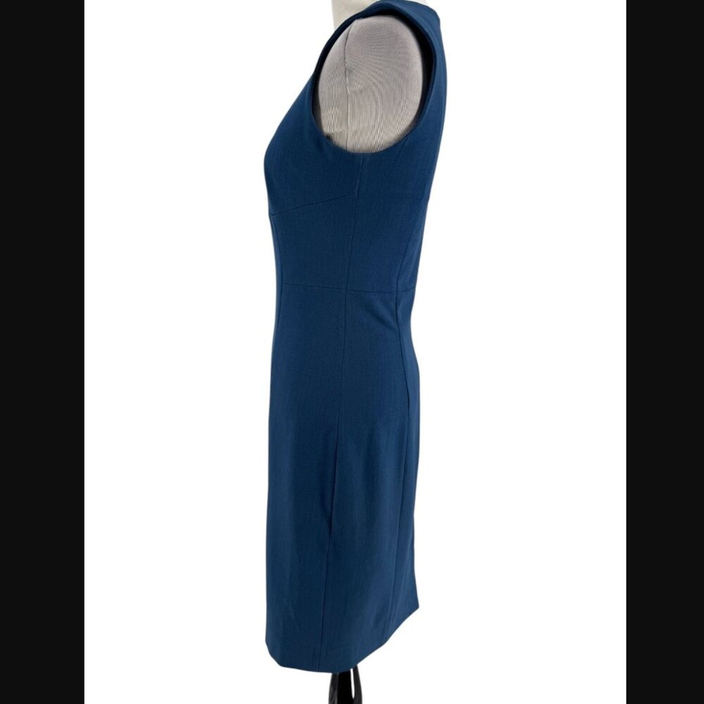 M.M. Lafleur The Shirley Dress Women's Teal Blue Sleeveless Sheath Dress Size 0 - Picture 6 of 6